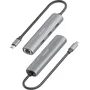 Aisens Dock USB-C a Ethernet Gigabit + Hub 3xUSB-A, Gris